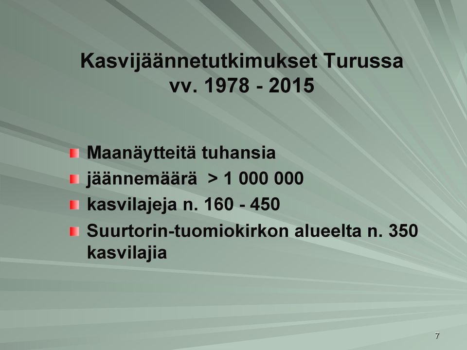 jäännemäärä > 1 000 000 " kasvilajeja n.