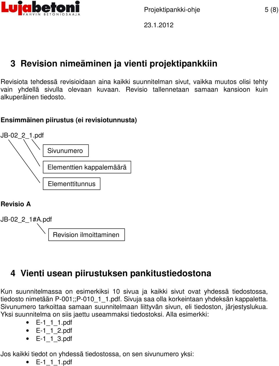 pdf Sivunumero Elementtien kappalemäärä Elementtitunnus Revisio A JB-02_2_1#A.