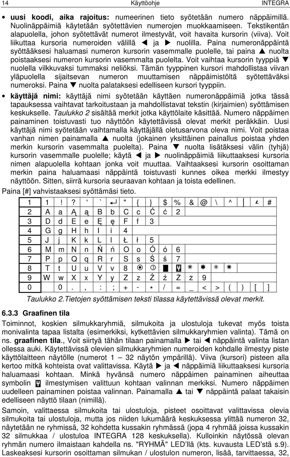 Paina numeronäppäintä syöttääksesi haluamasi numeron kursorin vasemmalle puolelle, tai paina nuolta poistaaksesi numeron kursorin vasemmalta puolelta.