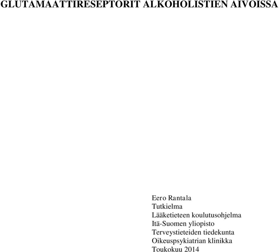 koulutusohjelma Itä-Suomen yliopisto