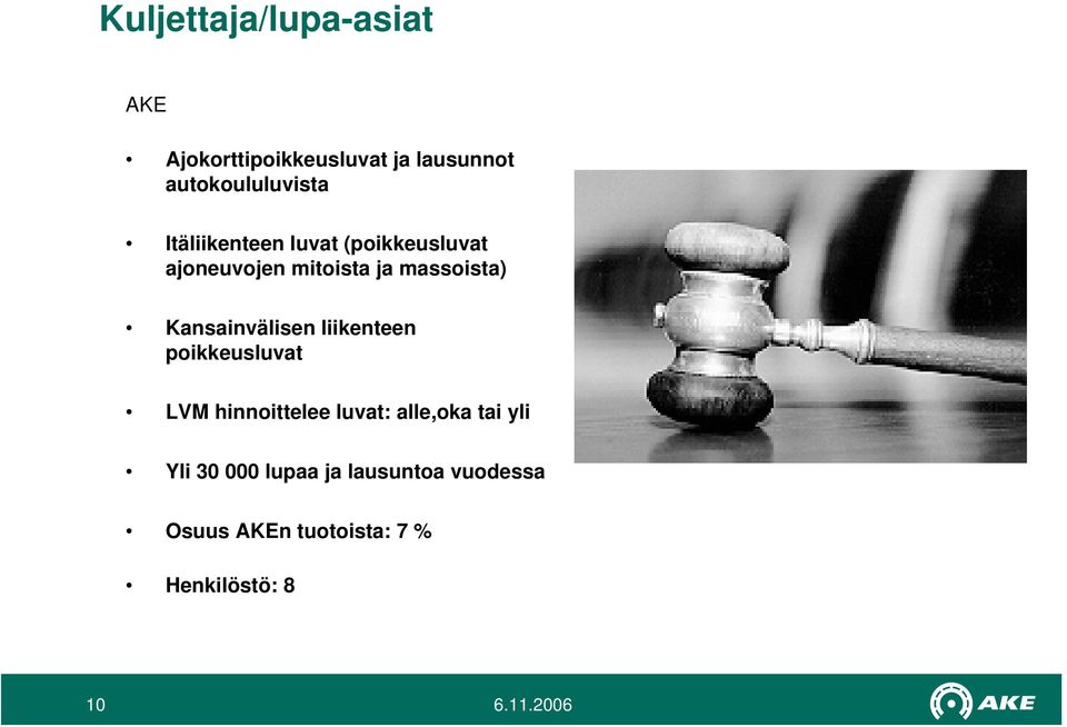 massoista) Kansainvälisen liikenteen poikkeusluvat LVM hinnoittelee luvat: