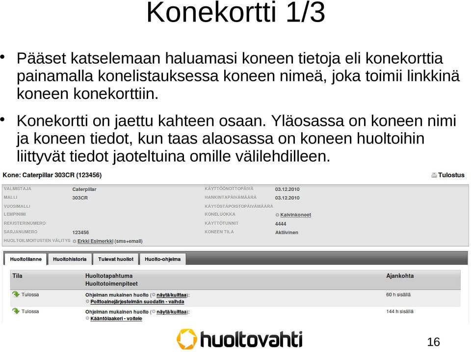 Konekortti on jaettu kahteen osaan.