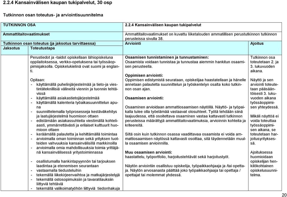 työssäoppimisjaksolla. Opiskelukielinä ovat suomi ja englanti.