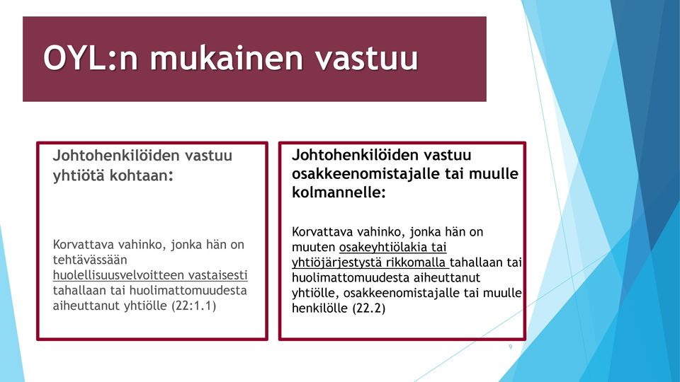 huolimattomuudesta aiheuttanut yhtiölle (22:1.