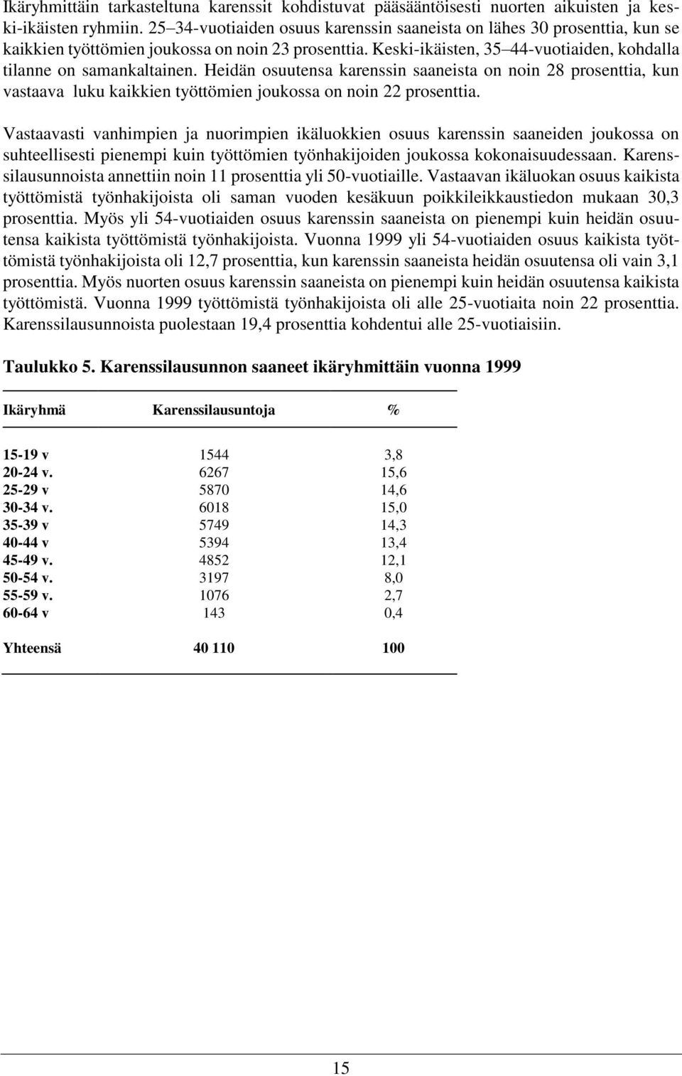 Heidän osuutensa karenssin saaneista on noin 28 prosenttia, kun vastaava luku kaikkien työttömien joukossa on noin 22 prosenttia.