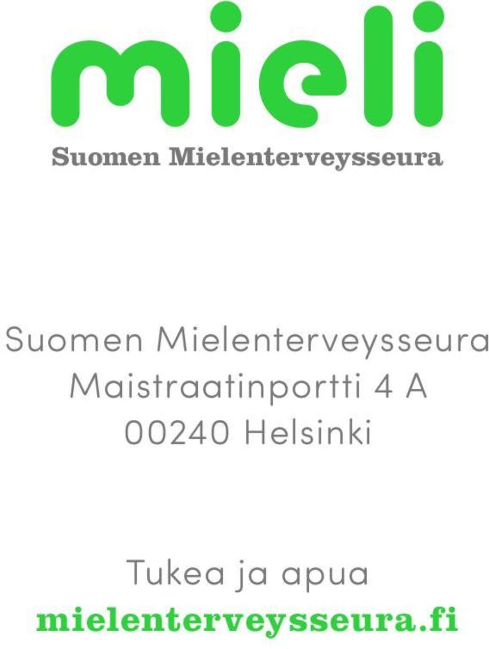Helsinki Tukea ja apua