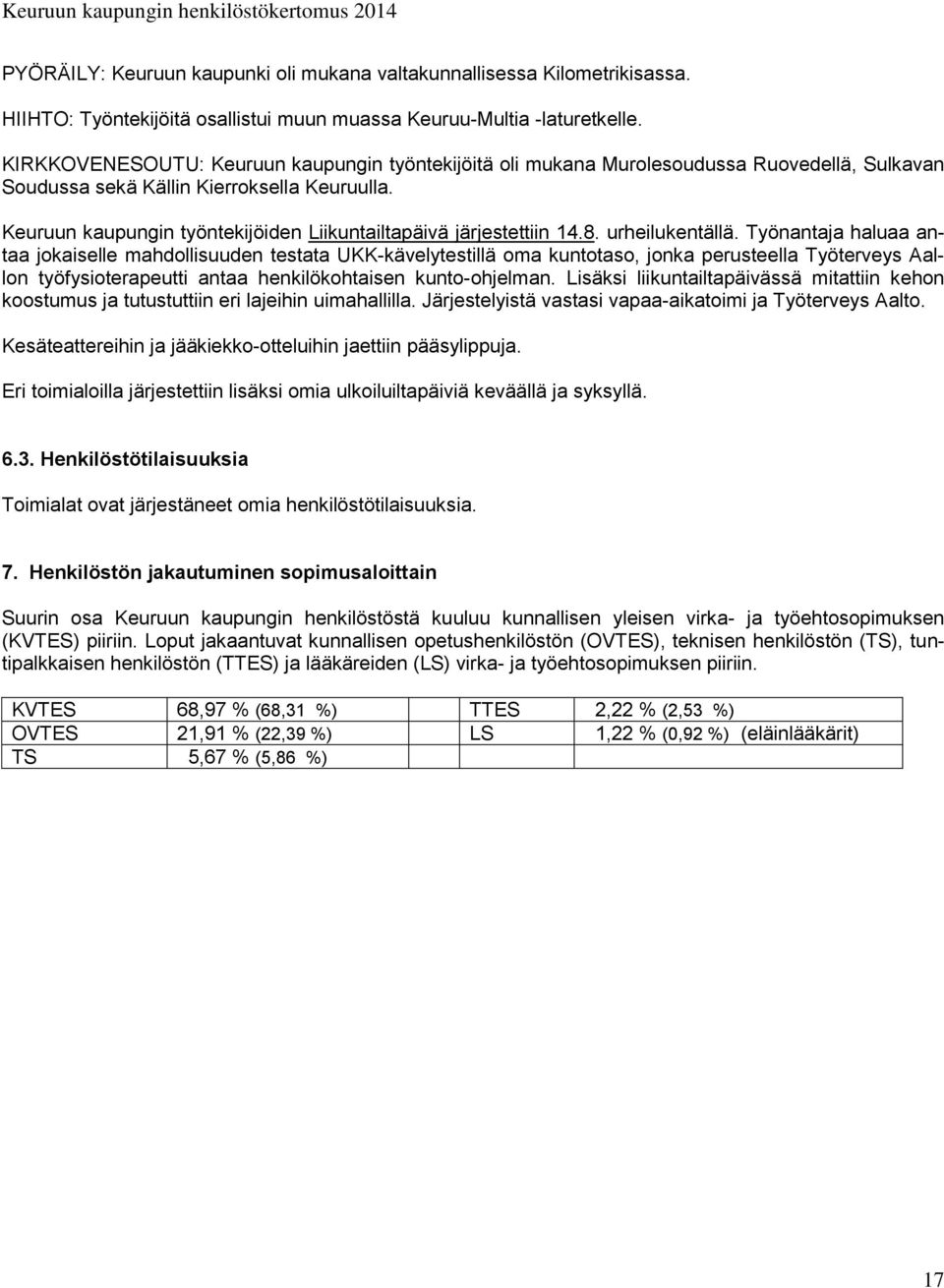 Keuruun kaupungin työntekijöiden Liikuntailtapäivä järjestettiin 14.8. urheilukentällä.