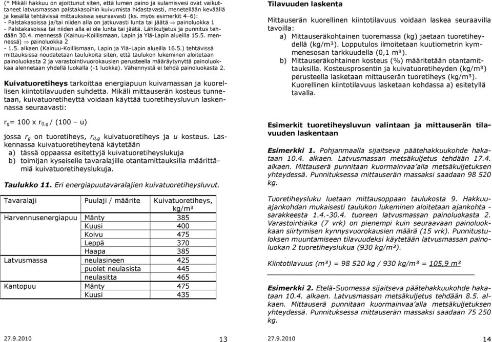 Lähikuljetus ja punnitus tehdään 30.4. mennessä (Kainuu-Koillismaan, Lapin ja Ylä-Lapin alueilla 15.