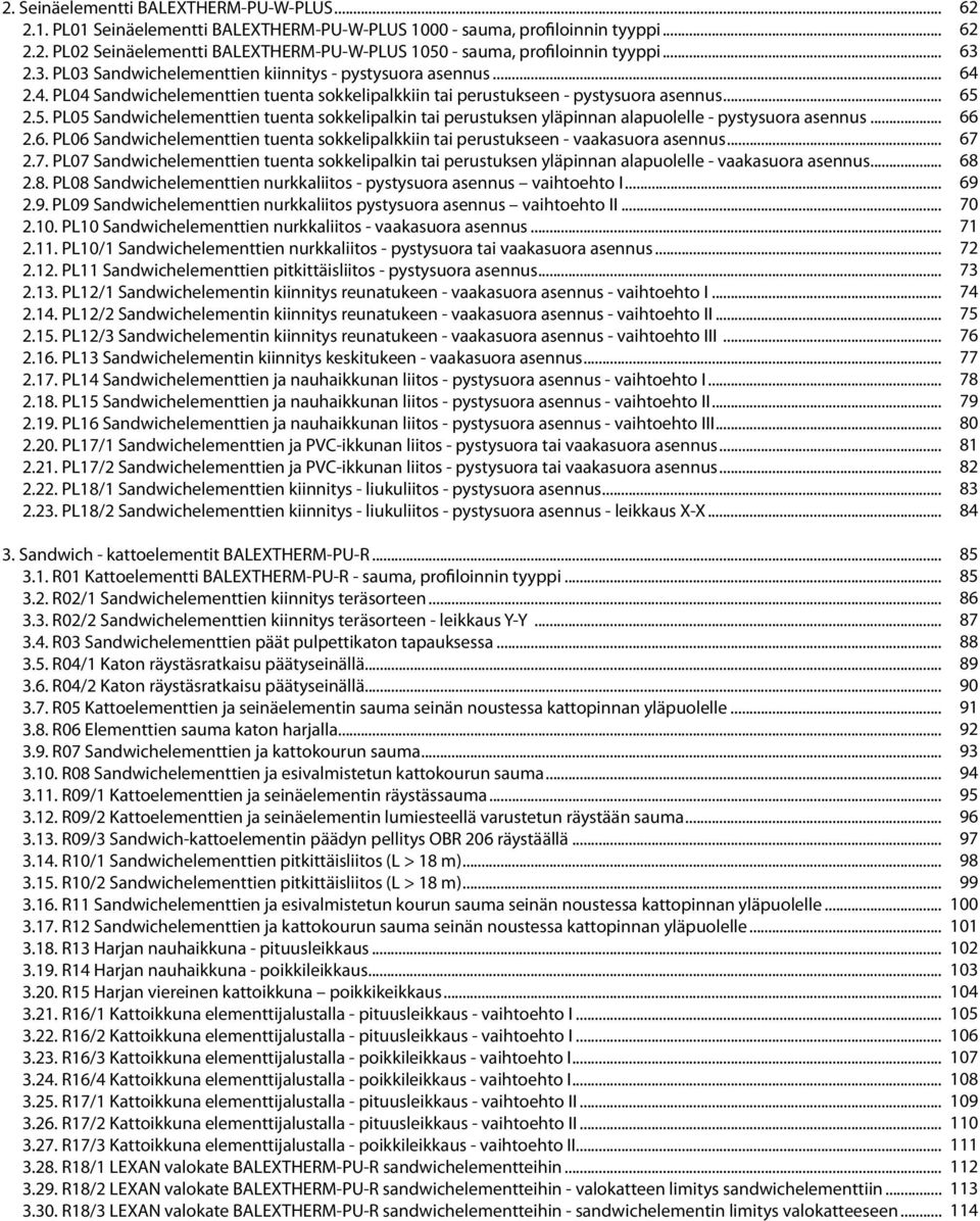 PL05 Sandwichelementtien tuenta sokkelipalkin tai perustuksen yläpinnan alapuolelle - pystysuora asennus... 2.6. PL06 Sandwichelementtien tuenta sokkelipalkkiin tai perustukseen - vaakasuora asennus.