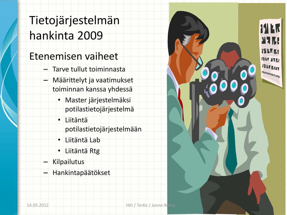 Master järjestelmäksi potilastietojärjestelmä Liitäntä