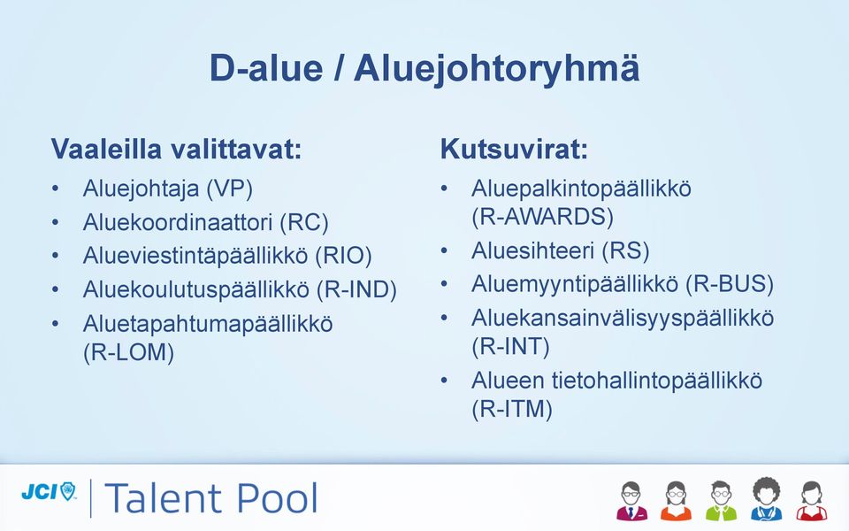 Aluetapahtumapäällikkö (R-LOM) Kutsuvirat: Aluepalkintopäällikkö (R-AWARDS)