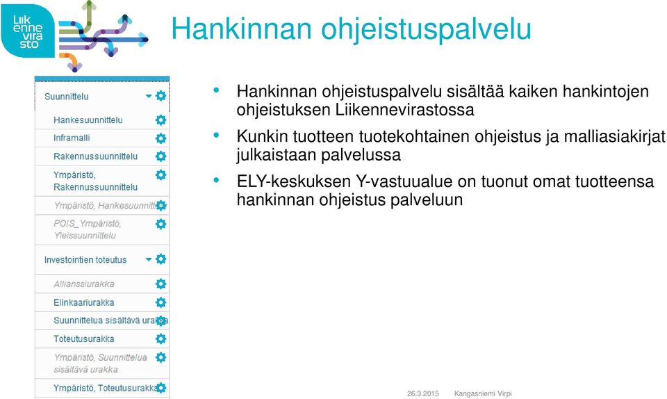 tuotekohtainen ohjeistus ja malliasiakirjat julkaistaan palvelussa