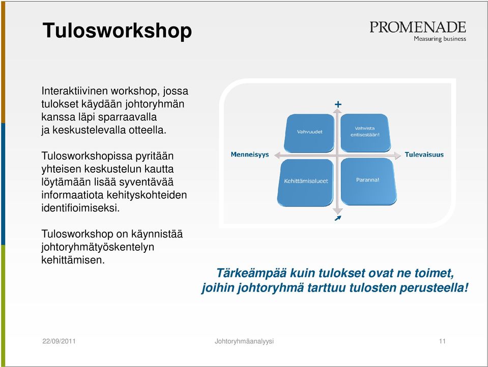 Tulosworkshopissa pyritään yhteisen keskustelun kautta löytämään lisää syventävää informaatiota