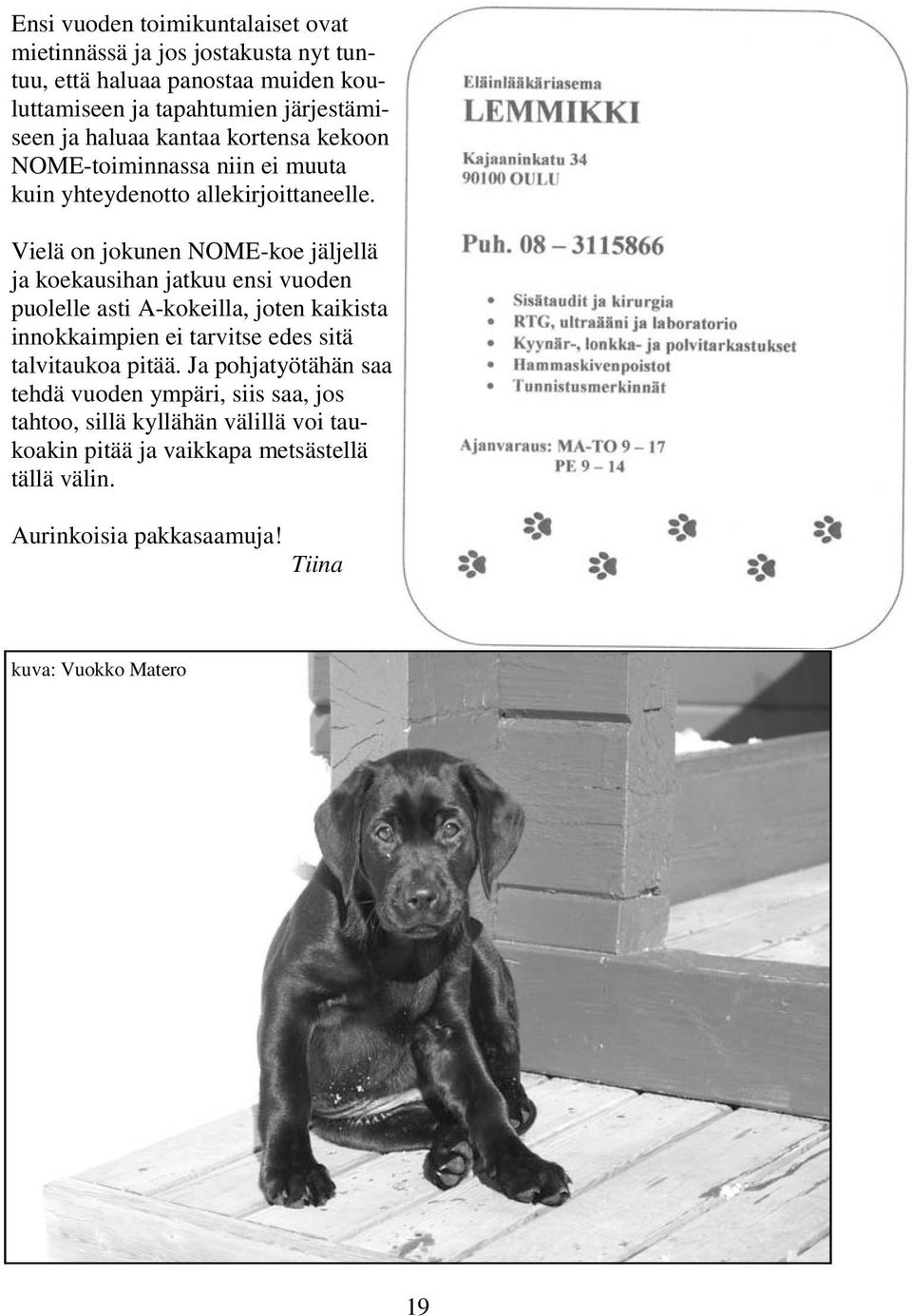 Vielä on jokunen NOME-koe jäljellä ja koekausihan jatkuu ensi vuoden puolelle asti A-kokeilla, joten kaikista innokkaimpien ei tarvitse edes sitä
