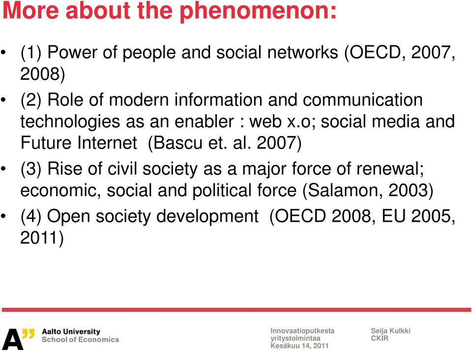 o; social media and Future Internet (Bascu et. al.