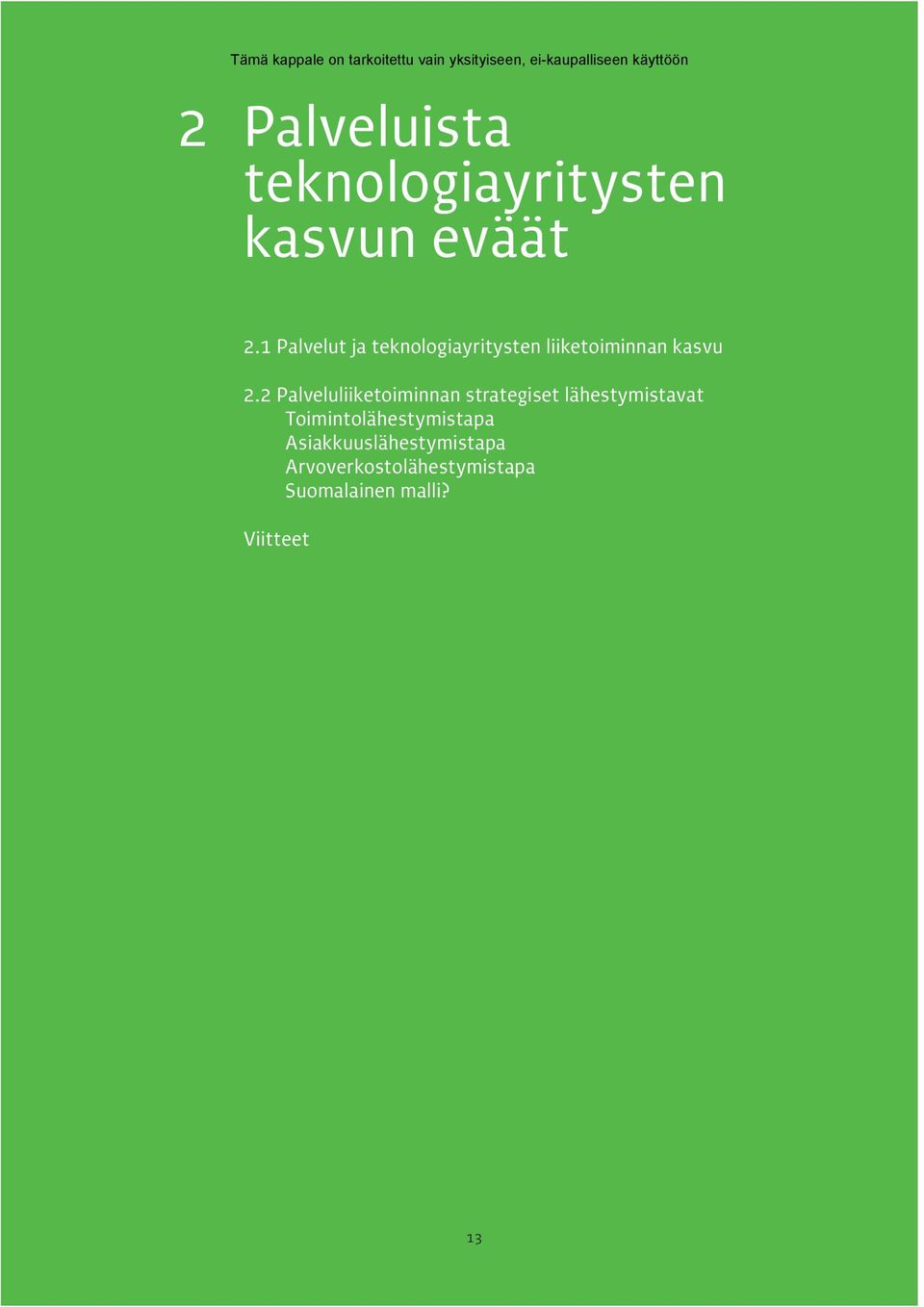 2 Palveluliiketoiminnan strategiset lähestymistavat