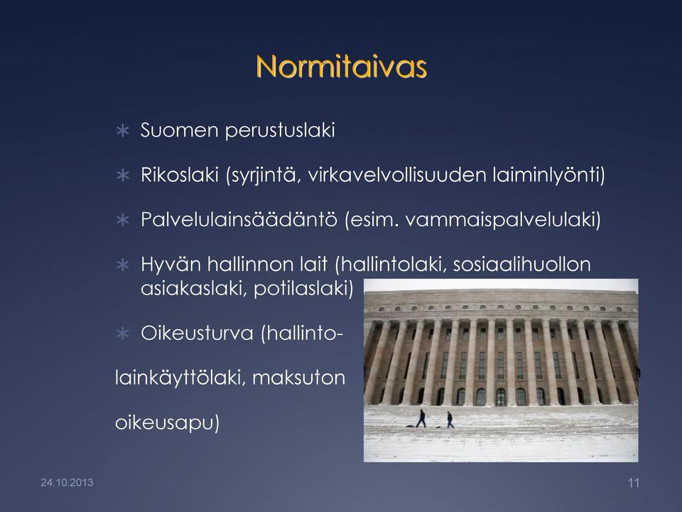 vammaispalvelulaki) Hyvän hallinnon lait (hallintolaki, sosiaalihuollon