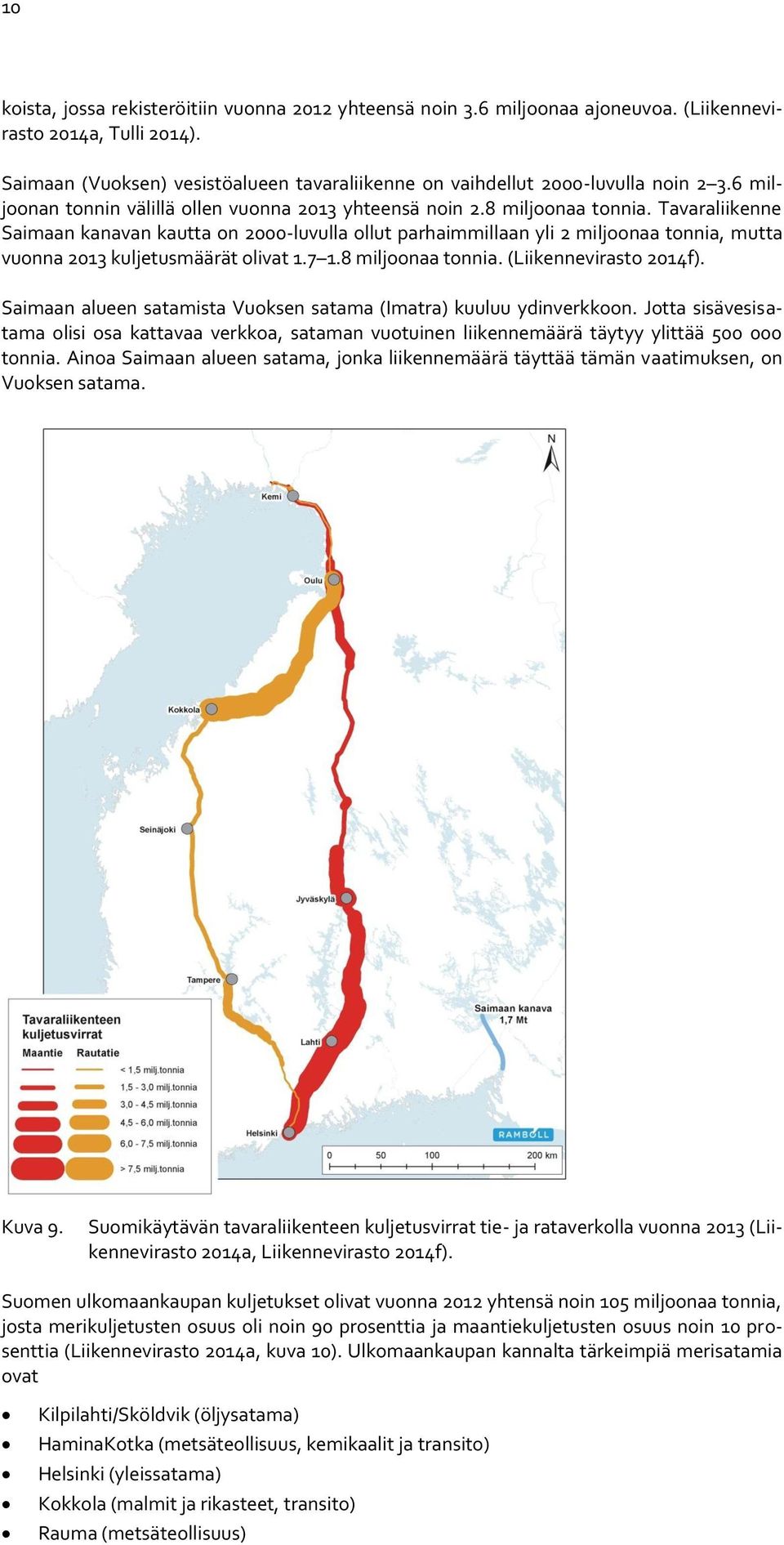 Tavaraliikenne Saimaan kanavan kautta on 2000-luvulla ollut parhaimmillaan yli 2 miljoonaa tonnia, mutta vuonna 2013 kuljetusmäärät olivat 1.7 1.8 miljoonaa tonnia. (Liikennevirasto 2014f).