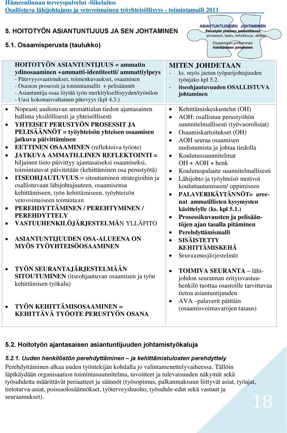 + pelisäännöt - Asiantuntija osaa löytää työn merkityksellisyyden/työnilon - Uusi kokonaisvaltainen pätevyys (kpl 4.3.