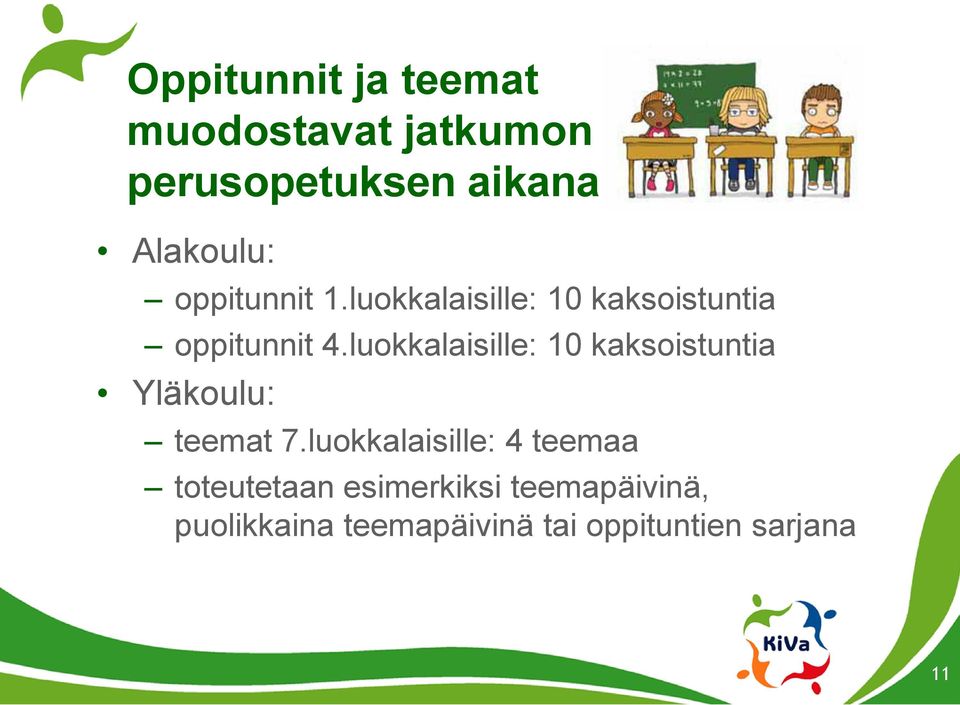 luokkalaisille: 10 kaksoistuntia Yläkoulu: teemat 7.