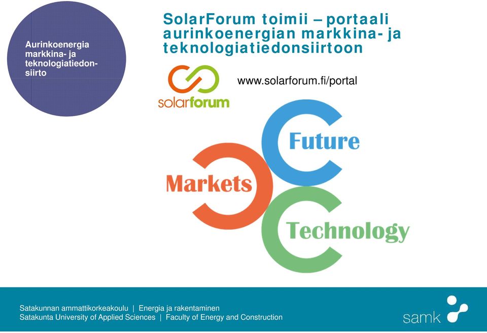 toimii portaali aurinkoenergian