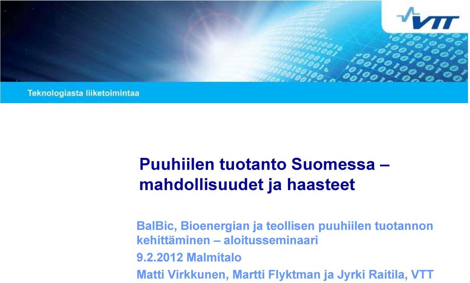 tuotannon kehittäminen aloitusseminaari 9.2.