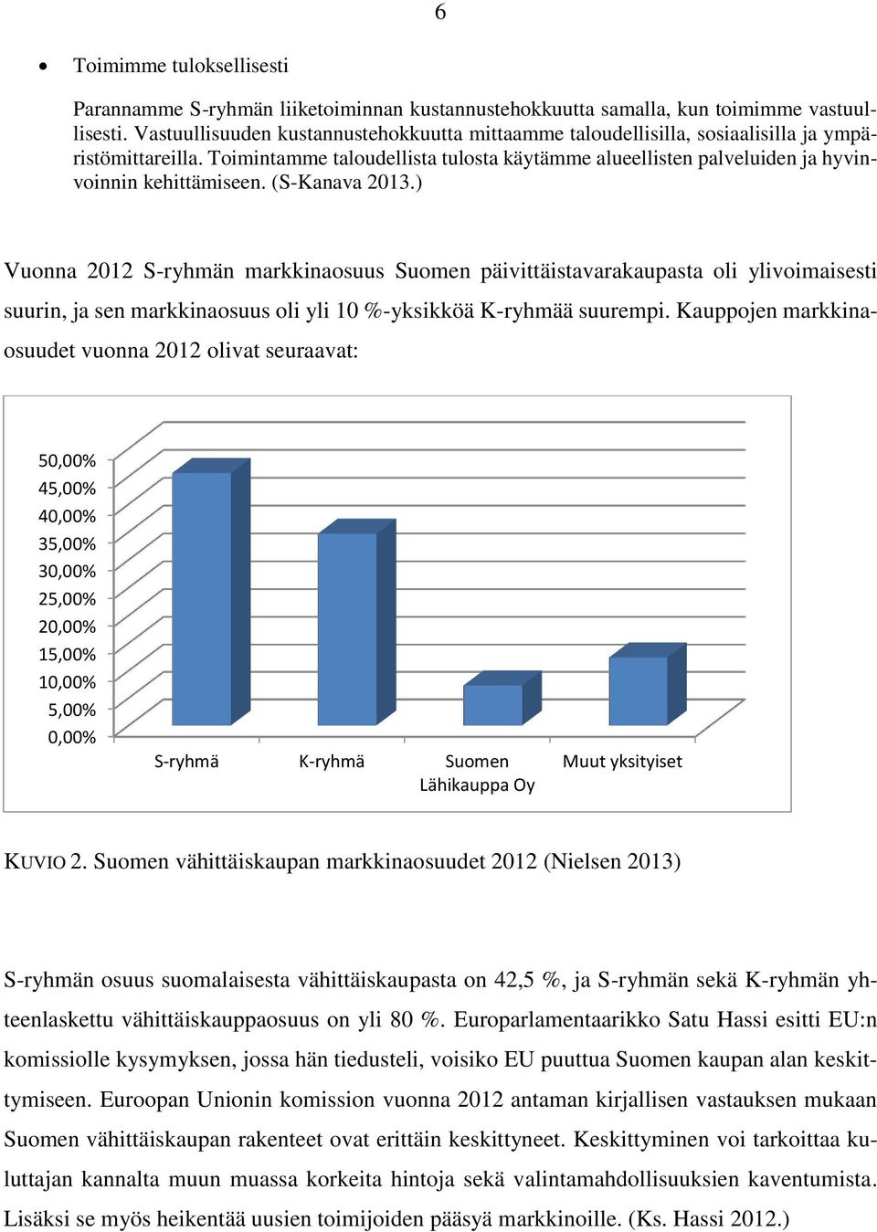 Toimintamme taloudellista tulosta käytämme alueellisten palveluiden ja hyvinvoinnin kehittämiseen. (S-Kanava 2013.