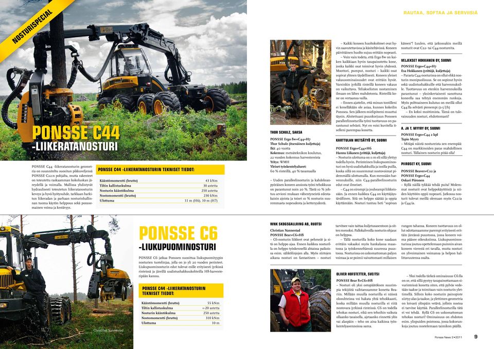 Mallissa yhdistyvät hydraulisesti toteutetun liikeratanosturin keveys ja hyvä hyötysuhde, tarkkaan harkitun liikeradan ja parhaan nosturinhallinnan tuoma käytön helppous sekä ponssemainen voima ja