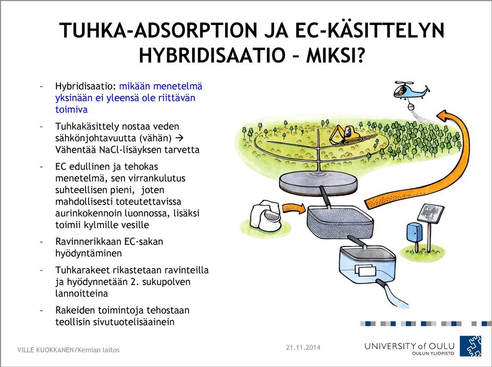 NaCl-lisäyksen tarvetta EC edullinen ja tehokas menetelmä, sen virrankulutus suhteellisen pieni, joten mahdollisesti toteutettavissa