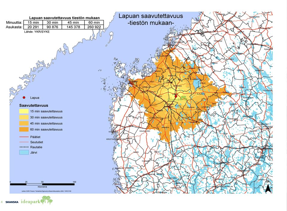 Halsua Evijärvi Kinnula Oravainen Alahärmä Maksamaa Lappajärvi Mustasaari VAASA Vöyri Ylihärmä Perho Vimpeli KAUHAVA Vähäkyrö Laihia Kivijärvi VIITASAARI Isokyrö Kyyjärvi ALAJÄRVI LAPUA Maalahti