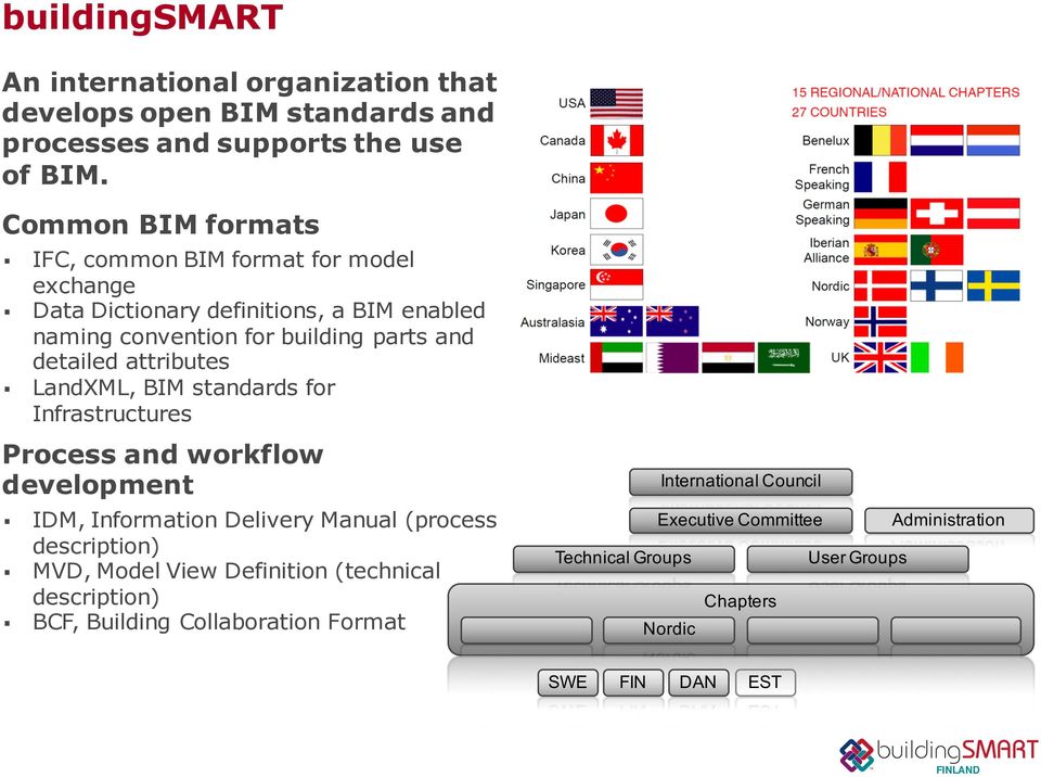LandXML, BIM standards for Infrastructures Process and workflow development! IDM, Information Delivery Manual (process description)!