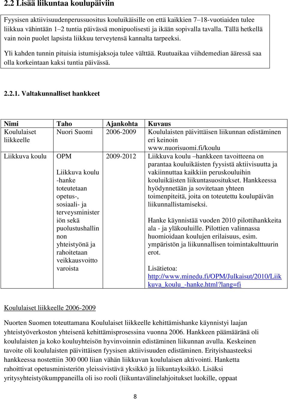 Ruutuaikaa viihdemedian ääressä saa olla korkeintaan kaksi tuntia päivässä. 2.2.1.