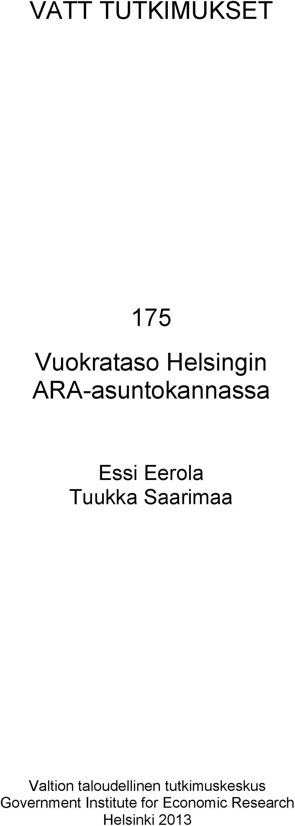 Saarimaa Valtion taloudellinen tutkimuskeskus