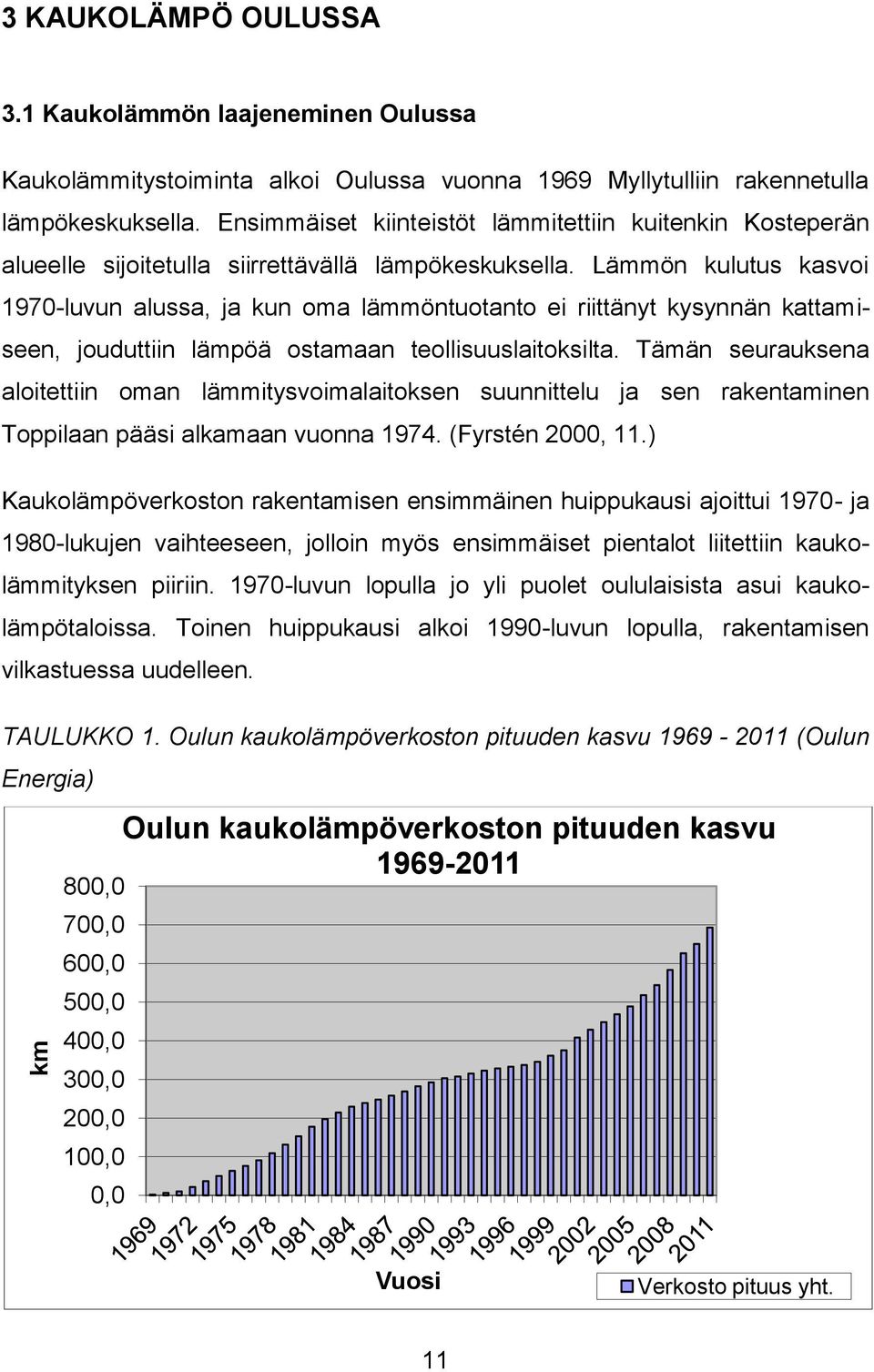 Lämmön kulutus kasvoi 1970-luvun alussa, ja kun oma lämmöntuotanto ei riittänyt kysynnän kattamiseen, jouduttiin lämpöä ostamaan teollisuuslaitoksilta.