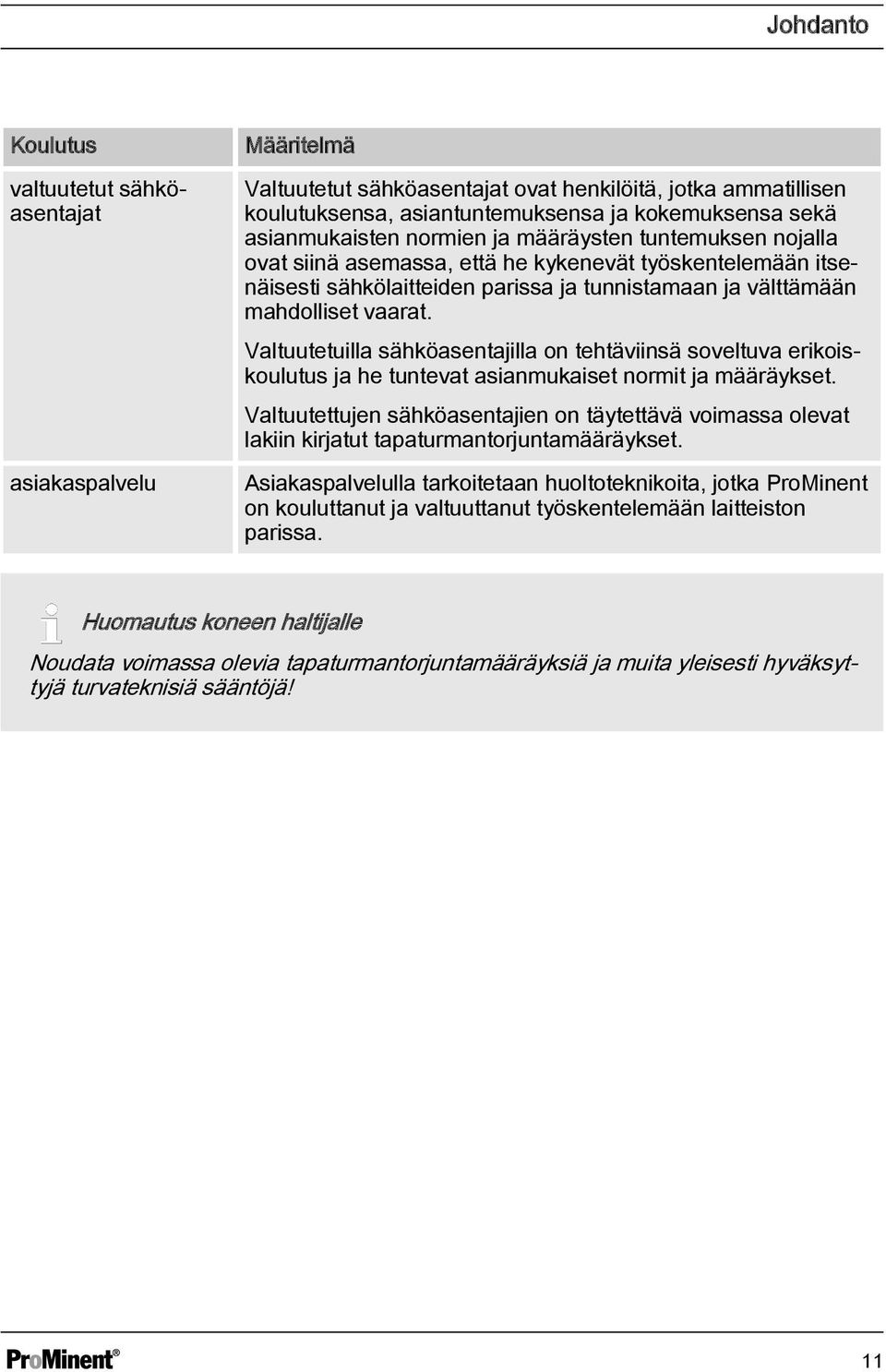 Valtuutetuilla sähköasentajilla on tehtäviinsä soveltuva erikoiskoulutus ja he tuntevat asianmukaiset normit ja määräykset.