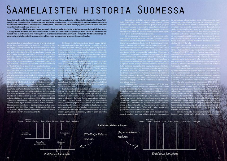 Laajimmillaan lähes koko nykyisen Suomen alue on kuulunut saamelaiskielten puhuma-alueeseen.