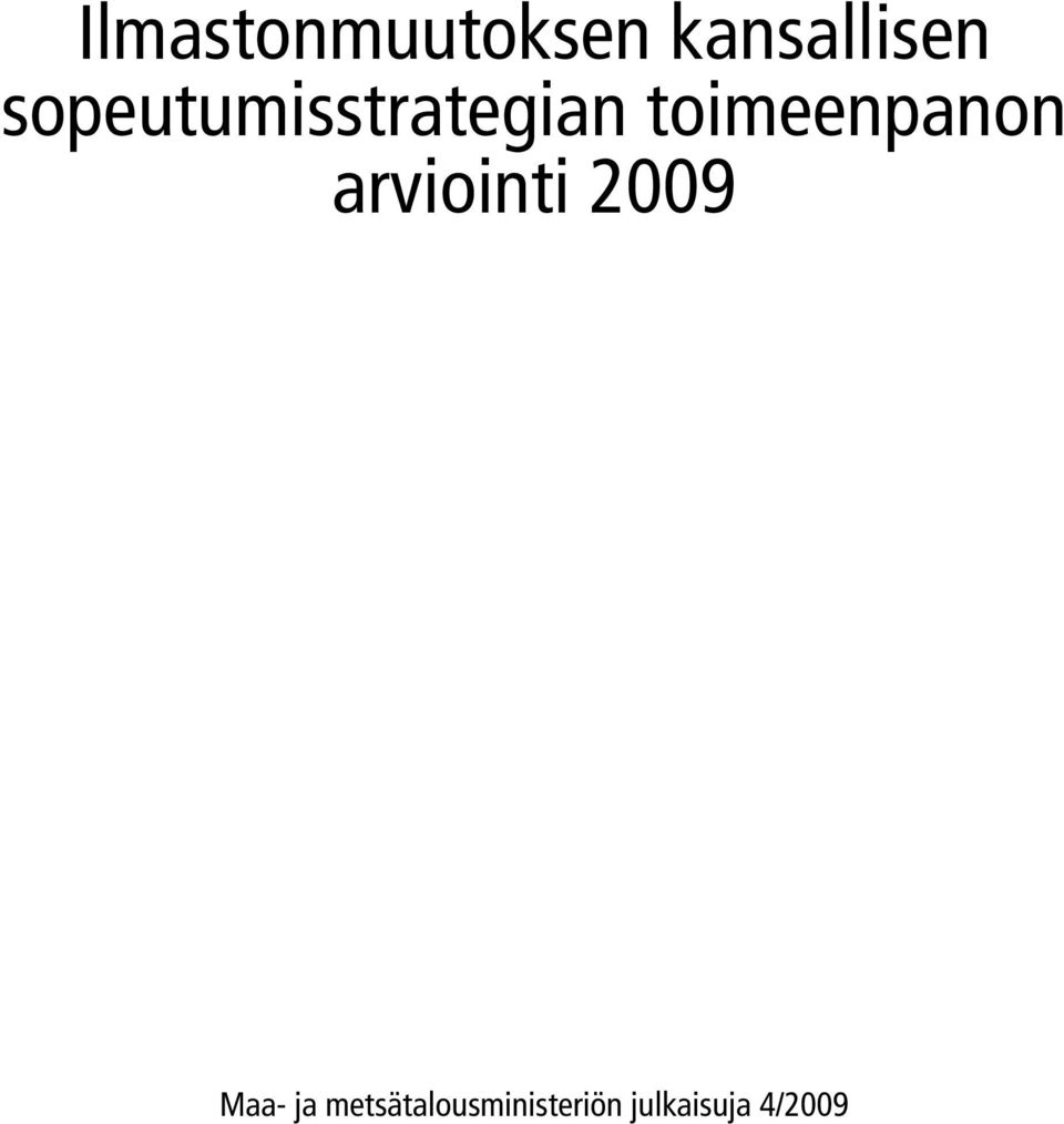 toimeenpanon arviointi 2009