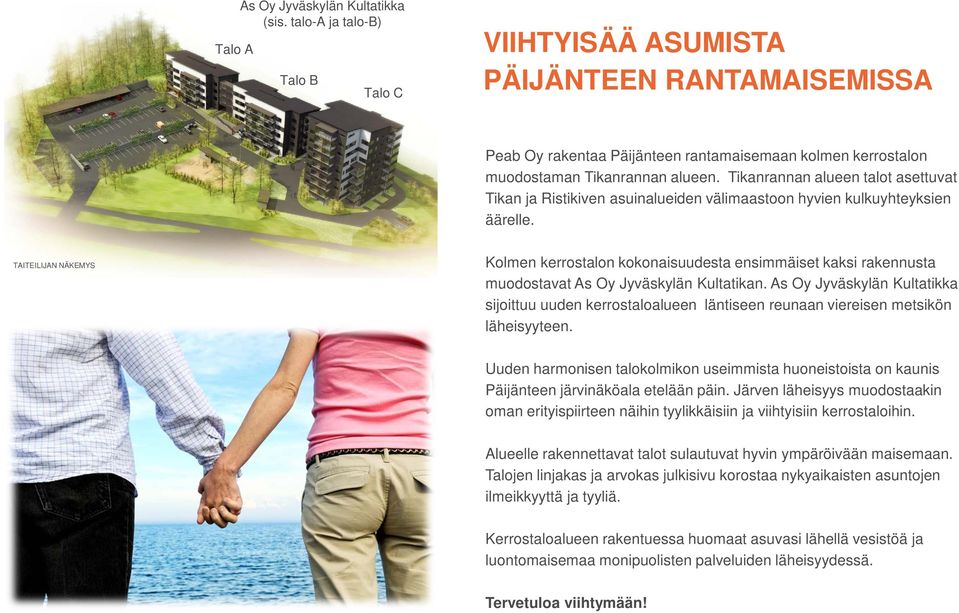 Tikanrannan alueen talot asettuvat Tikan ja Ristikiven asuinalueiden välimaastoon hyvien kulkuyhteyksien äärelle.
