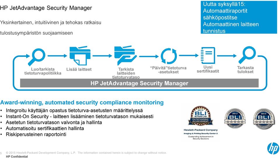 automated security compliance monitoring Integroitu käyttäjän opastus tietoturva-asetusten määrittelyssä Instant-On Security - laitteen lisääminen tietoturvatason mukaisesti Asetetun tietoturvatason