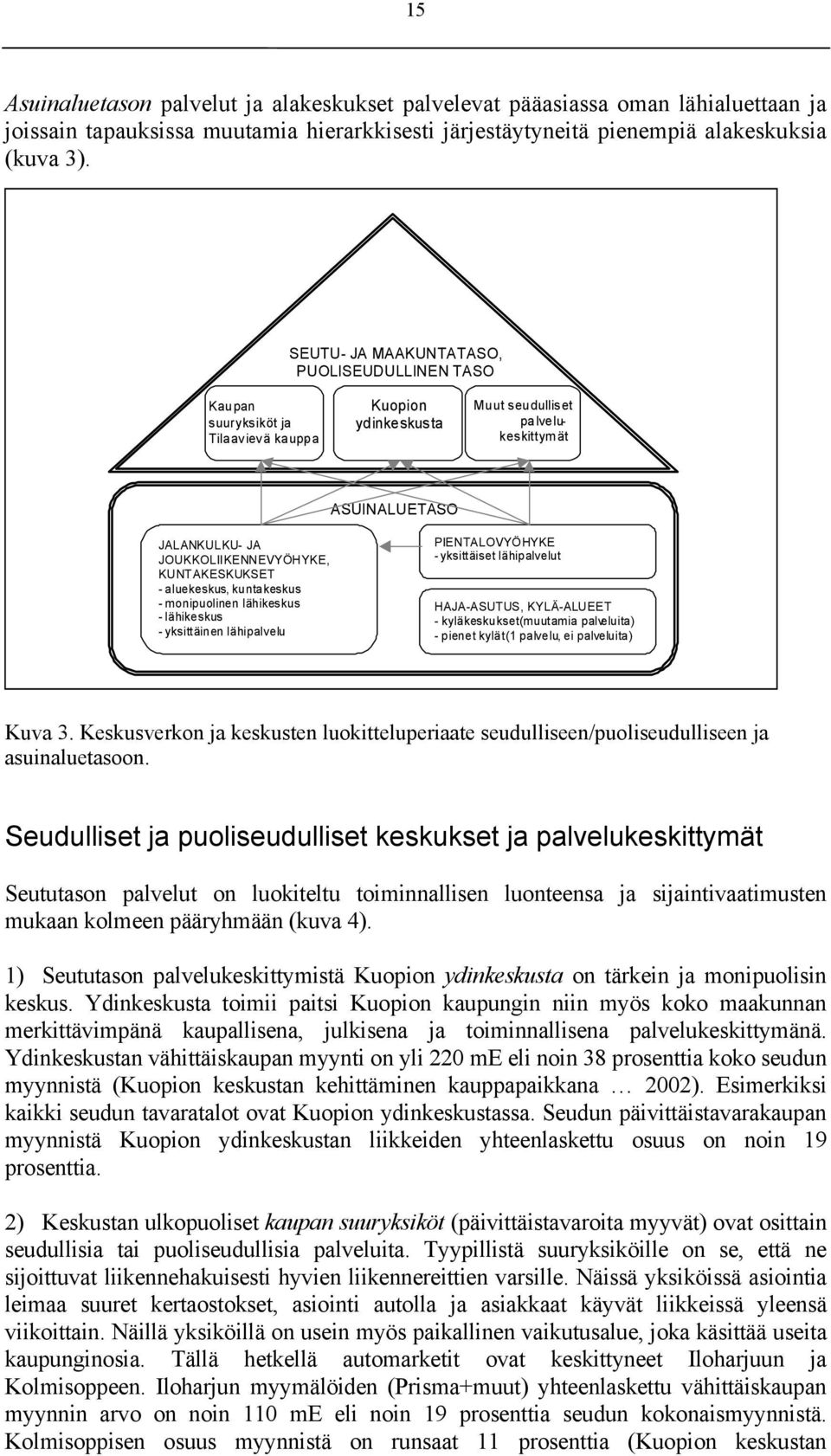 paveukeskittymät ASUINALUETASO JALANKULKU- JA JOUKKOLIIKENNEVYÖHYKE, KUNTAKESKUKSET - auekeskus, kuntakeskus - monipuoinen ähikeskus - ähikeskus - yksittäinen ähipaveu PIENTALOVYÖHYKE - yksittäiset