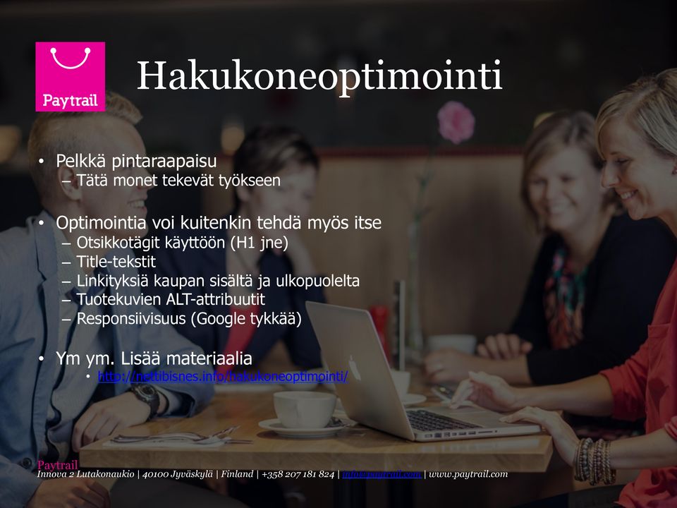 Linkityksiä kaupan sisältä ja ulkopuolelta Tuotekuvien ALT-attribuutit