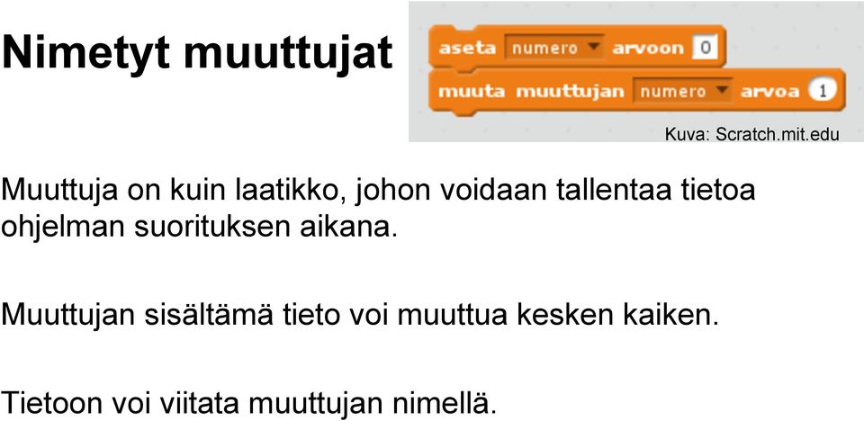 tietoa ohjelman suorituksen aikana.
