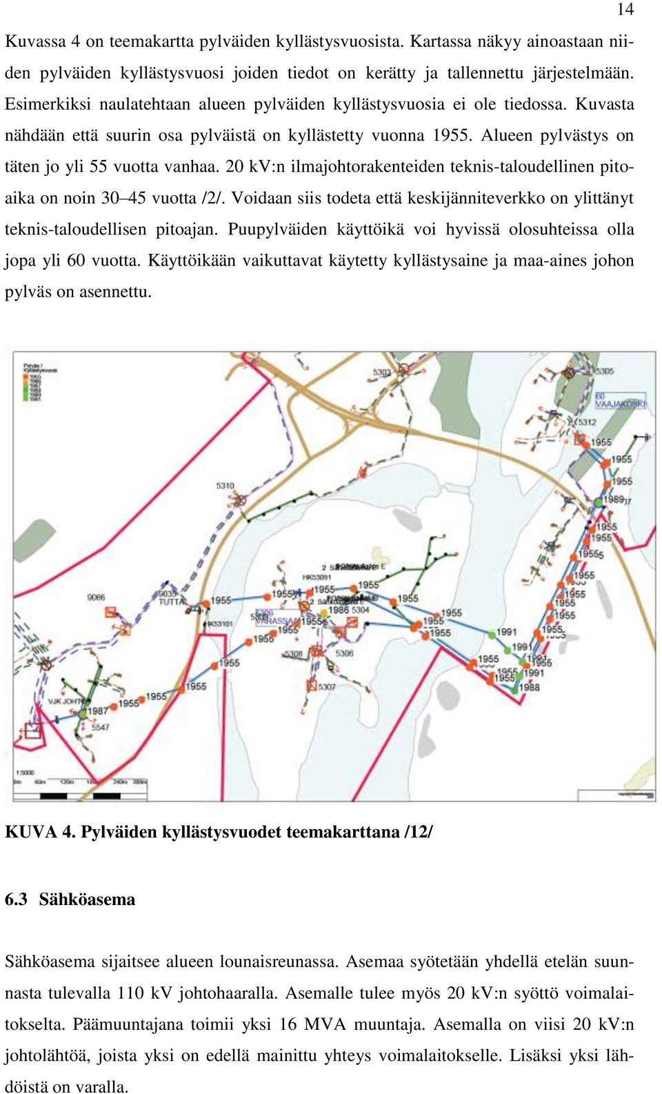 20 kv:n ilmajohtorakenteiden teknis-taloudellinen pitoaika on noin 30 45 vuotta /2/. Voidaan siis todeta että keskijänniteverkko on ylittänyt teknis-taloudellisen pitoajan.