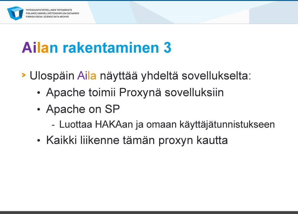 sovelluksiin Apache on SP - Luottaa HAKAan ja