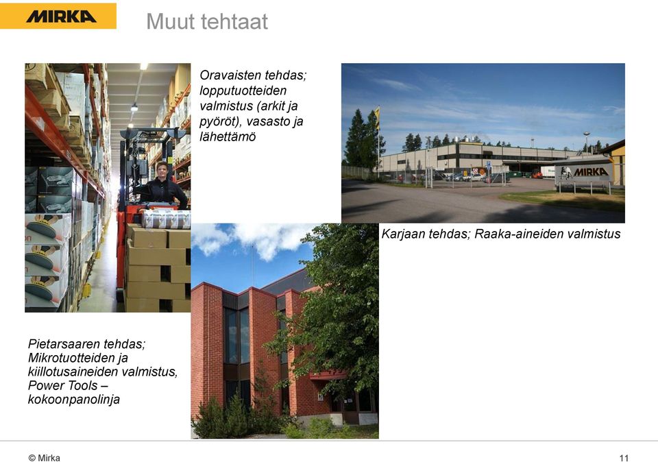 Raaka-aineiden valmistus Pietarsaaren tehdas;