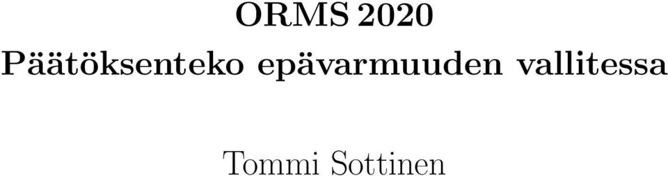 epävarmuuden