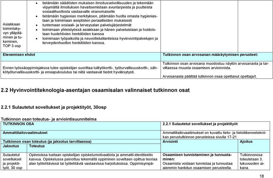 palvelujärjestelmät toimimaan yhteistyössä asiakkaan ja hänen palveluistaan ja hoidoistaan huolehtivien henkilöiden kanssa toimimaan työpaikoilla ja neuvottelutilanteissa hyvinvointipalvelujen ja