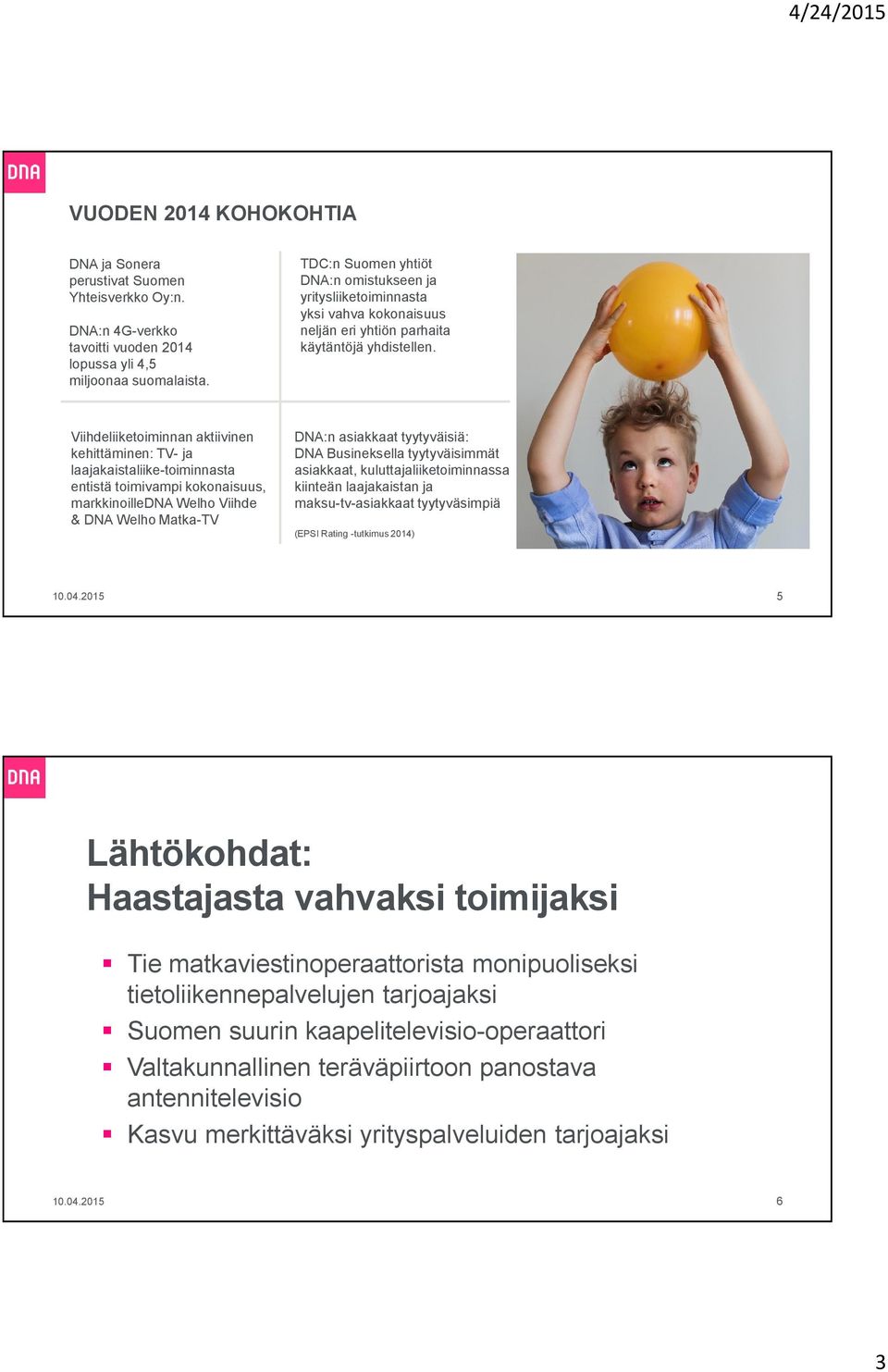 Viihdeliiketoiminnan aktiivinen kehittäminen: TV- ja laajakaistaliike-toiminnasta entistä toimivampi kokonaisuus, markkinoilledna Welho Viihde & DNA Welho Matka-TV DNA:n asiakkaat tyytyväisiä: DNA