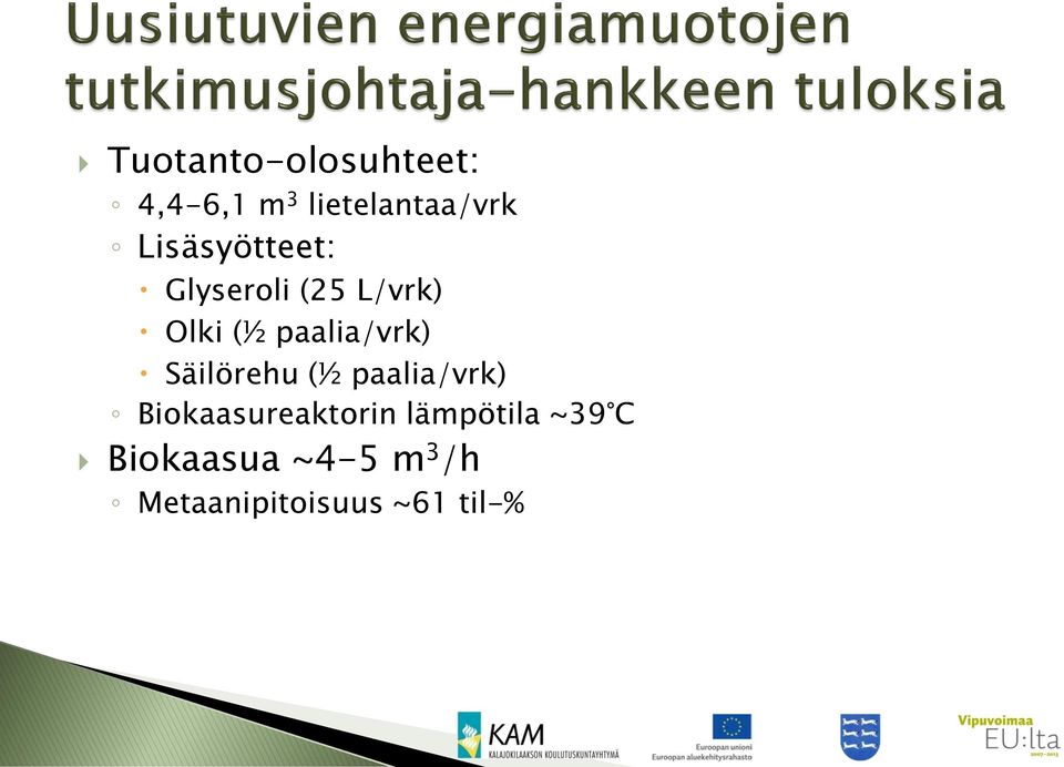 paalia/vrk) Säilörehu (½ paalia/vrk)