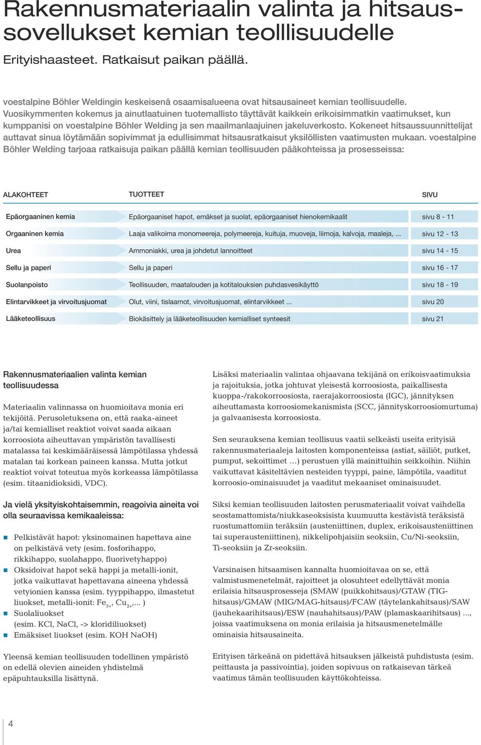Vuosikymmenten kokemus ja ainutlaatuinen tuotemallisto täyttävät kaikkein erikoisimmatkin vaatimukset, kun kumppanisi on voestalpine Böhler Welding ja sen maailmanlaajuinen jakeluverkosto.